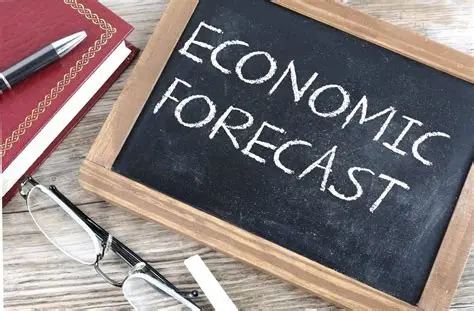 economic forecast written in white chalk on a blackboard