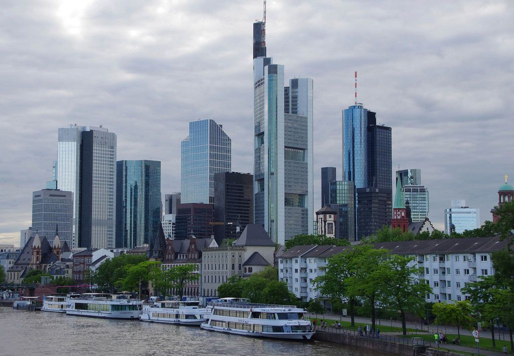 Financial centre of Frankfurt city